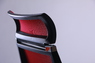 кресло Tesla сетка красная каркас чёрный